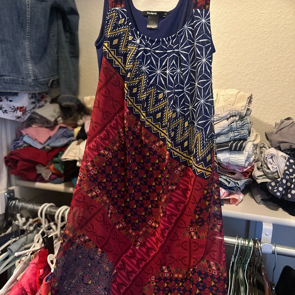 Desigual Mixed Pattern Dress - Picture 9 of 11